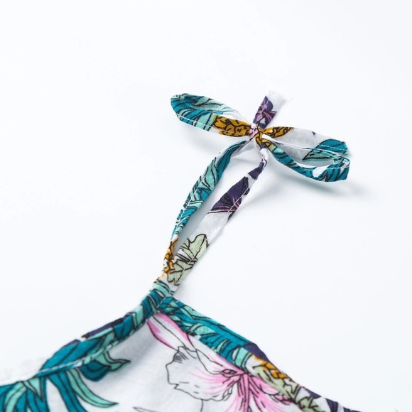 Abstract Floral Print Design Dress for Girls - Picture 4 of 8